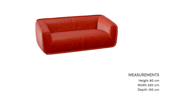 Fixed red leather sofa_Calligaris_Sweet_PopUpDesign