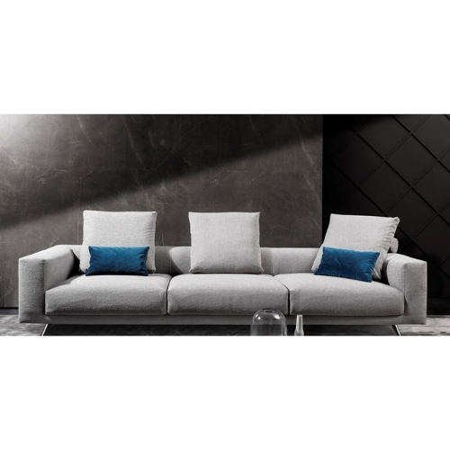 Designer Light Grey Fabric Padded Sofa | Re-Set by Vibieffe - PopUpDesign